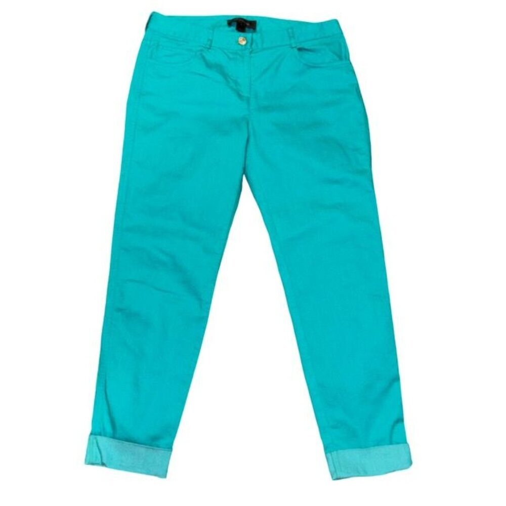 St. John Womens Turquoise Straight Leg Pans Size 6 - Picture 3 of 9